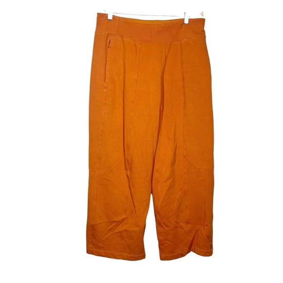 Athleta Retroplush Straight Leg Orange Pull On Sweatpants Womens Size Large - Picture 1 of 10